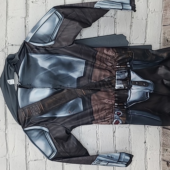 Rubies Star Wars Kid's Mandalorian Halloween Jumpsuit Costume Silver/Brown Multi - Picture 13 of 17